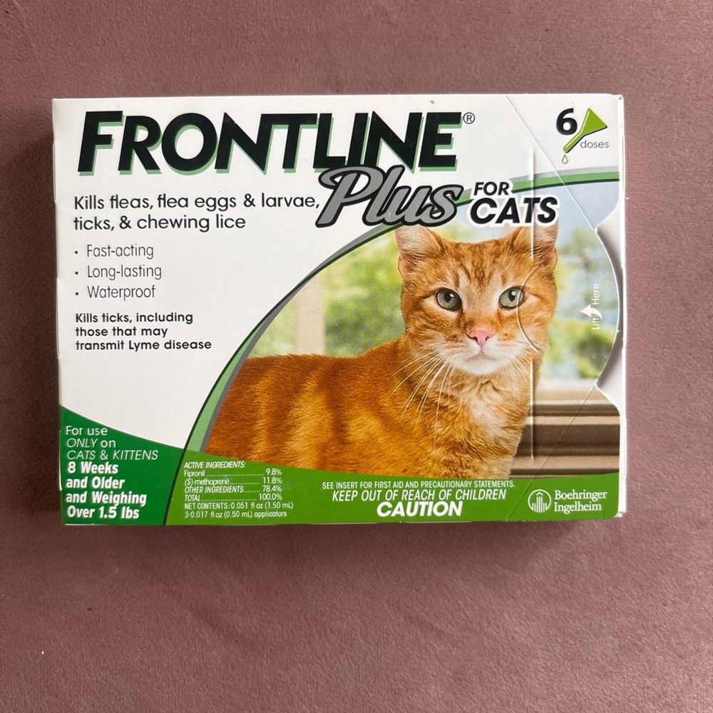 Frontline Plus for Cats Flea & Tick Treatment - 6 Monthly Doses
